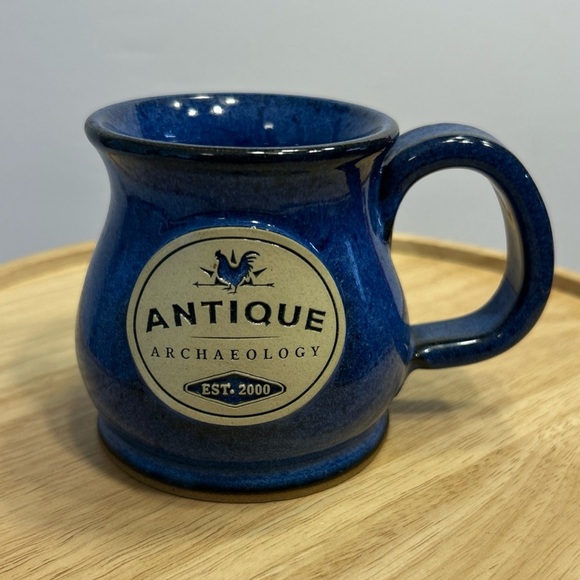 Beautiful Electric Blue Antique Archeology Handcrafted USA Stoneware Mug NEW - Picture 1 of 7